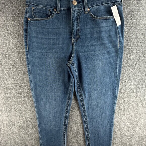 NWT Seven7 Tummy Less Skinny Jeans Size 12 Blue Stretch Denim Women ACTL 33X29 - Picture 1 of 16